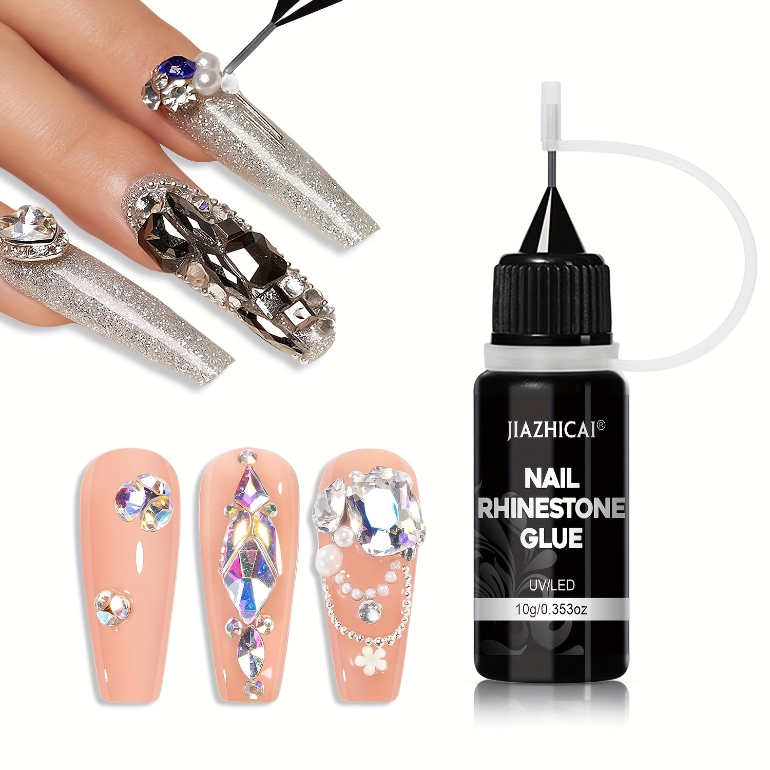 

10g Super Strong Rhinestone Nail Glue - Waterproof, Formaldehyde-free Gel For Nails, Feet & Hands - Ideal For & Decorations