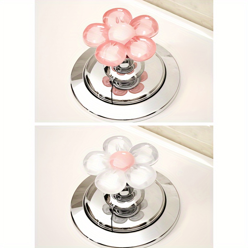 TEMU Bouton de Chasse d'Eau Élégant de Fleur - Risque pour les Clous, Adapté à la Décoration de Salle de Bain