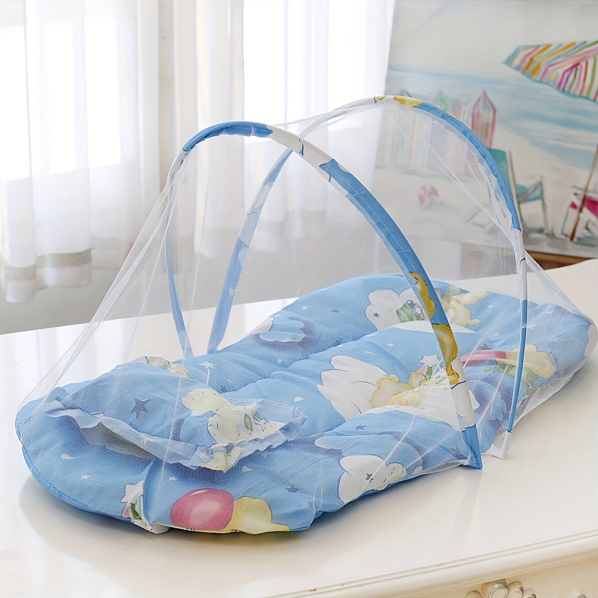 [Portable Mosquito Net] 1pc Portable Folding Mosquito Net - No Assembly Required, Lightweight Bed Net Suitable for /Outdoor Use, Travel, Camping & Mosquito for ' Bed - Setup, Ventilation &