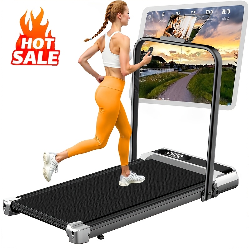 TEMU Tapis de marche amélioré | Tapis de marche silencieux de 2,5 HP, capable de supporter 320 livres, compacte sous la table, absorption des chocs,