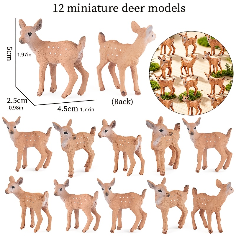 TEMU Set da 12 pezzi Statue di realistiche Mini statue di animali Mini modelli di Decorazione da giardino da favola Giocattoli puzzle per bambini