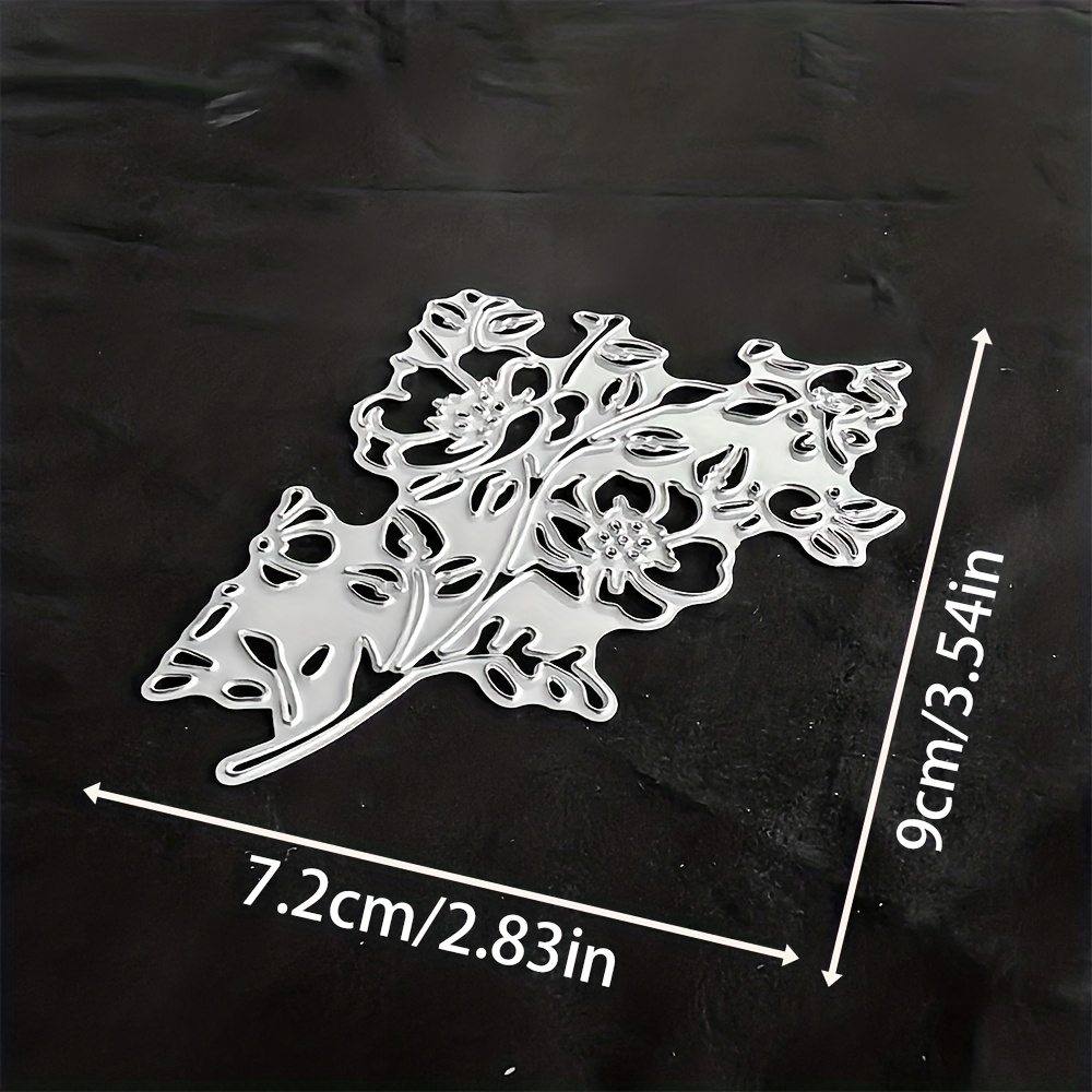TEMU 1pc Flower-shaped Metal Cutting Die In Silver-gray, Designed For Scrapbooking, Embossing, And Handmade Greeting And Gift Cards