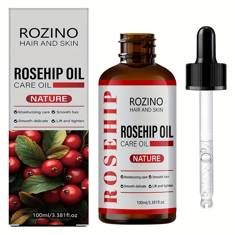 Image of 100ml Rozino Oil Suitable For Skin Types & Hair Care - Powerful Moisturizing, Firming & For , Hydration For Face, Body, Nails, Hair, Eyelash Care - Skincare For, &