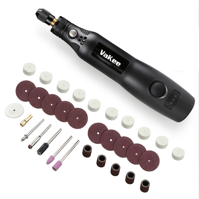 TEMU Mini pluma pulidora eléctrica Vakee, adecuada para grabado y de joyas, 3.7V, recargable por USB, portátil, herramienta eléctrica, herramienta