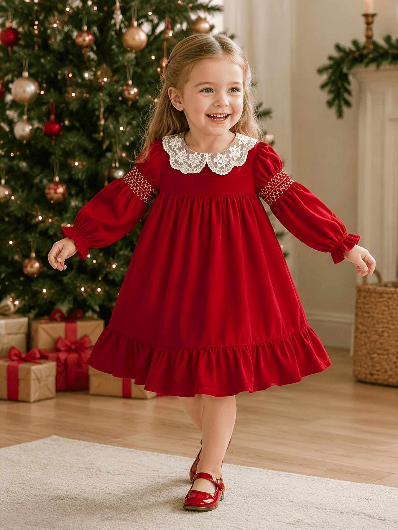 2t christmas dress Velvet Long Sleeve Toddler Dress 1pc Kids Autumn Velvet Dress Lace Trim Collar Temu 1 Year (80cm) 52 Size:34G Blue Chaussettes mi-bas: Chaussettes mi-bas homme Stunning Bridal Shower Dress