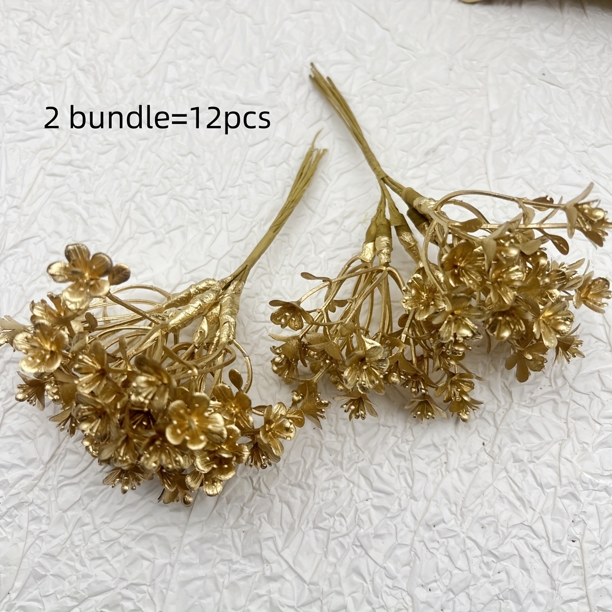 Image of 6pcs/12pcs Artificial Christmas Flowers, Breath Gypsophila Plastic Plant Fake Plants For Wedding Bridal Bouquet Party Indoor Home Office Table Centerpieces Arrangements Decoration