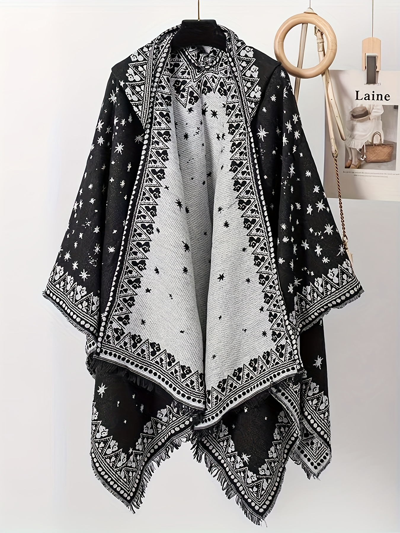 plus size womens winter cloak elegant hooded cape red non Temu