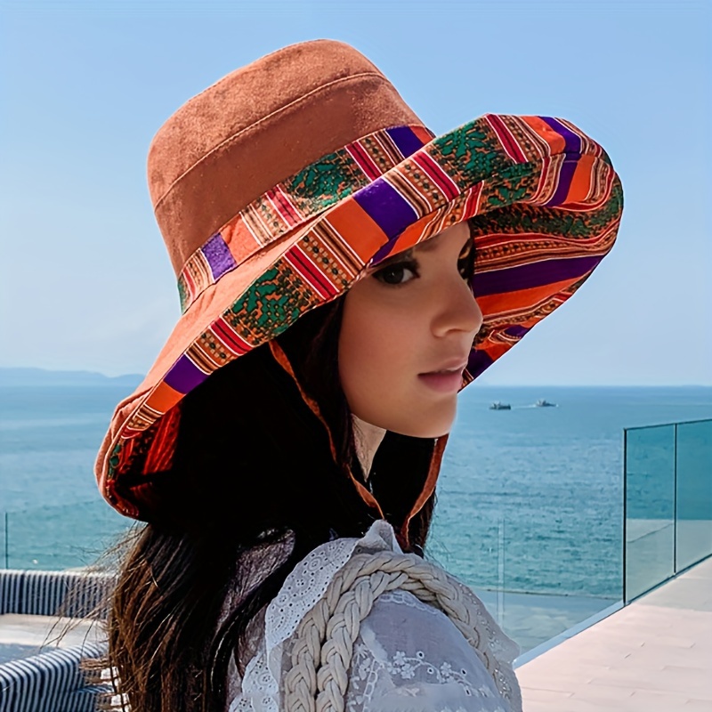Reversible Sun Hat, Fishing Hat for Women, Extra Large Wide Brim, Beach Hat, Double-Sided Summer Fisherman Style, Korean Fashion, Versatile