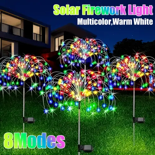 Solar Firework String Light 90/150 LED Lamp Outdoor Garden Party Decor,White/Multi-Color Solar Firework String Light 90/150 LED Lamp Outdoor Garden Party Decor,White/Multi-Color