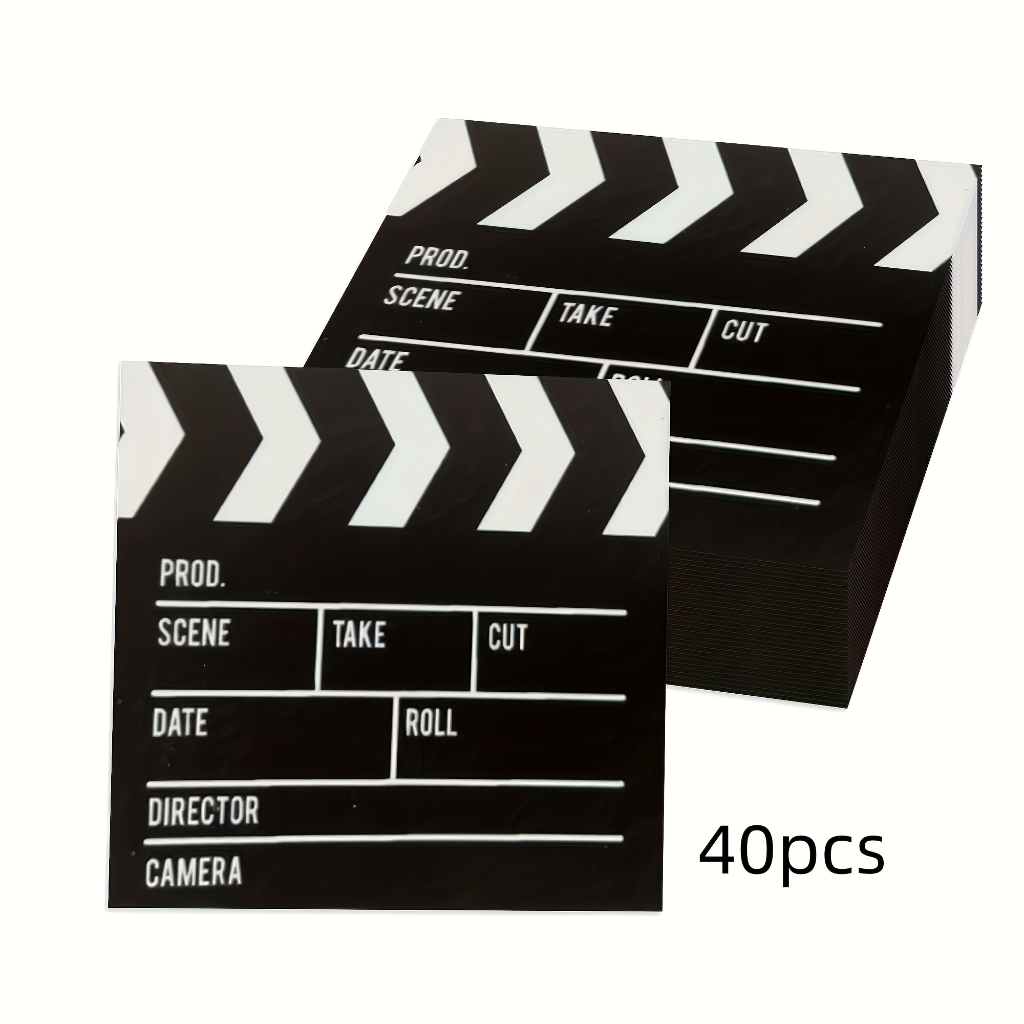 Image of 40pcs Set Of Movie Night Themed Party Napkins, Disposable Movie Night Napkins, Cinema Decoration Napkins For Birthday Award Ceremonies, Party Supplies