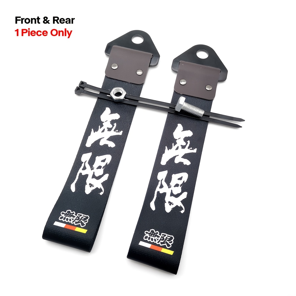 TEMU 1pc New Jdm Slogan Style For For Power Decorative Tow Strap Universal Anime Graffiti Car Racing Tow Ropes Auto Trailer Ropes Bumper Trailer