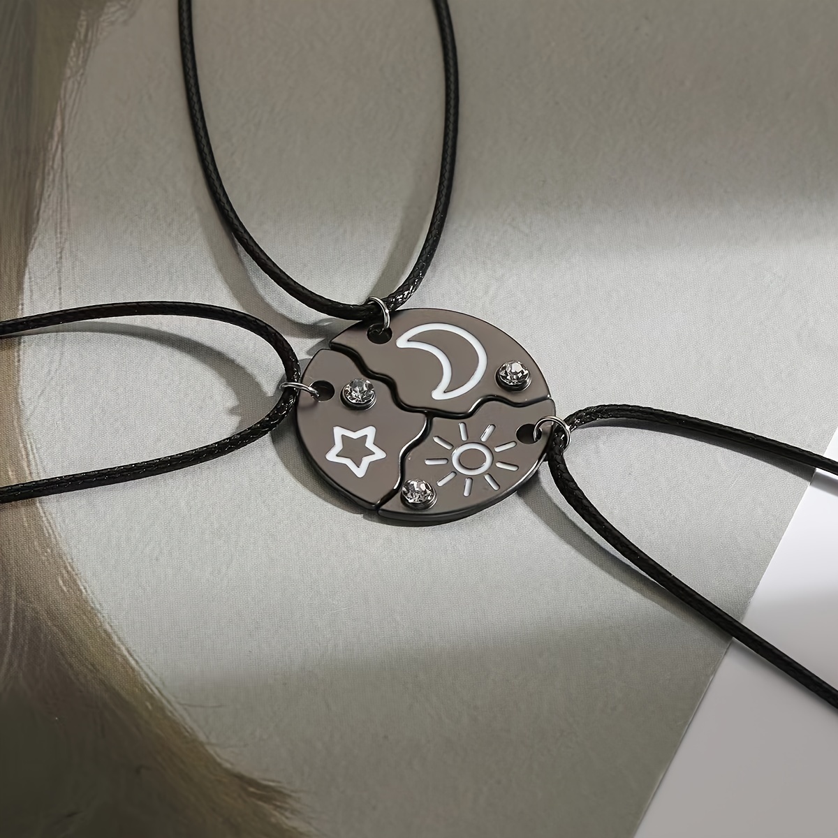 TEMU 3pcs Exquisite And Stylish Moon Sun Star Pendant Necklace, Perfect As A Gift For Birthdays Or Any Special Occasion