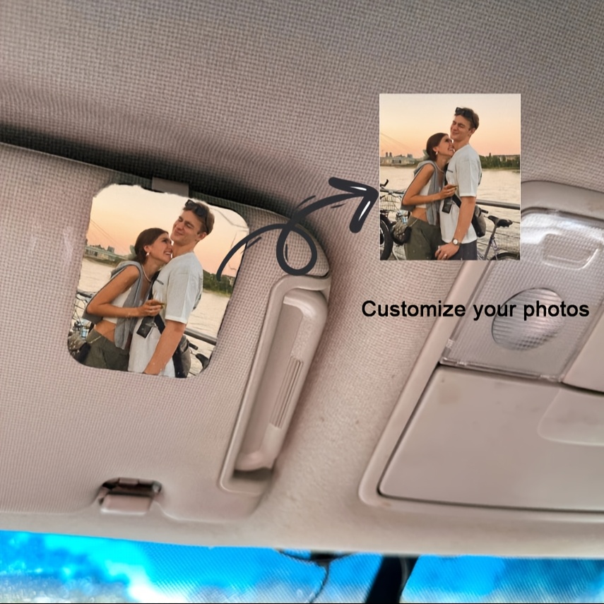 TEMU Personalized Clips For Car Sun Visors Featuring Custom Photos, Ideal Car Accessories, Clips For Sun Visors, Personalized Decorations For Vehicles, For Women, And Custom Presents For Men.