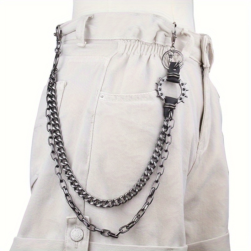 

Bold Punk Rock Hip-hop Pants Chain - Vintage Aluminum Alloy, With Rivet Detailing & Accents