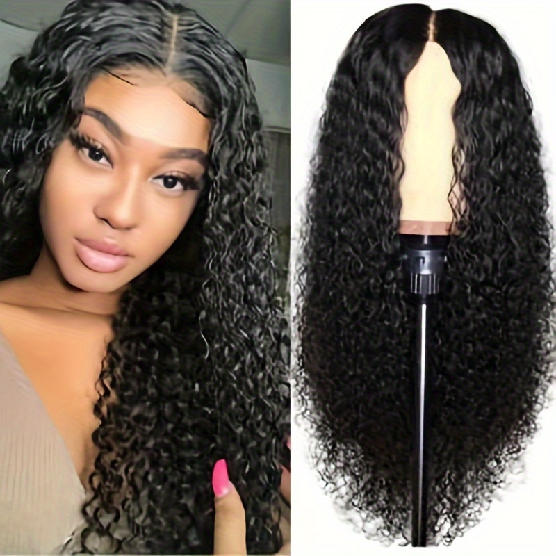  fiber afro curly wig for women elegant buckle net cap type woven wig suitable for all people details 1