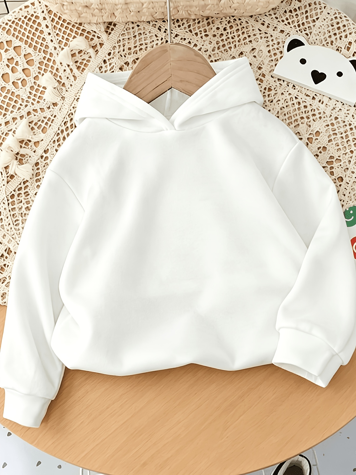 Children's Hooded Long Sleeve Sweatshirt with Dinosaur Print