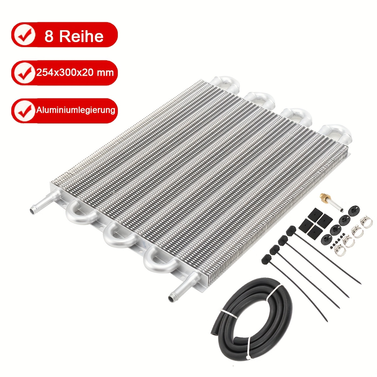 Image of Universal Transmission Oil Cooler Kit Aluminium Alloy 8 Pass Tube And Fin Oil Cooler Kit ()