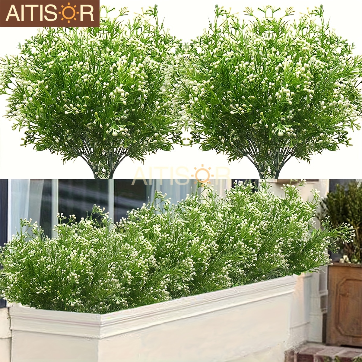 

4pcs, Outdoor Artificial Plants And Flowers Fake Outdoor Plants Artificial Shrubs Outdoor Plastic Flower Arrangements