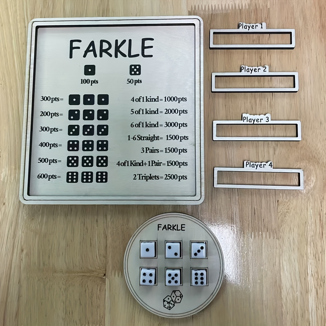 

A Set Of Farkle Dice Board Game Tray, Family , Board Games, Dice Games, Party Games, Dice Box