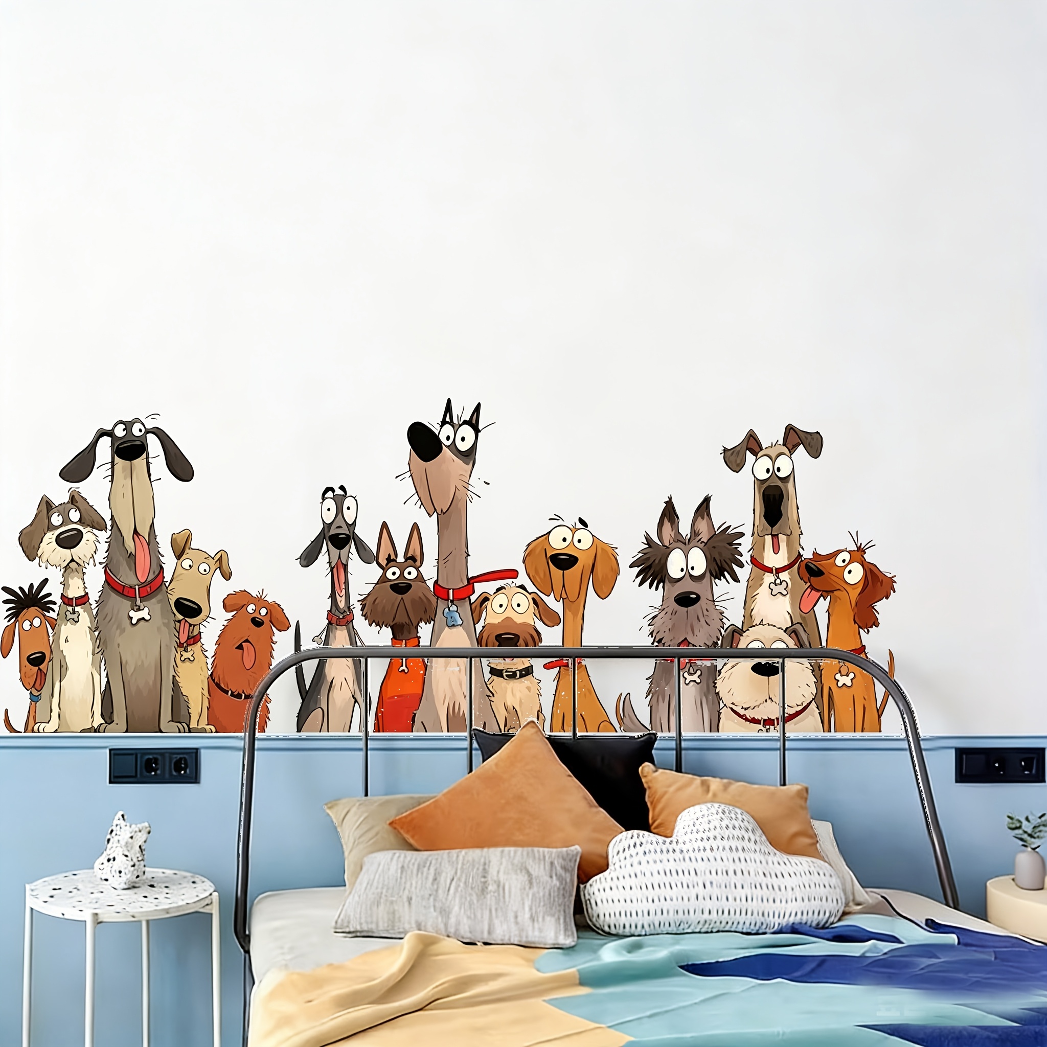 Image of 1pc Cute Dog Wall Sticker, Removable Animal Decals, Vinyl Self-adhesive Puppy Wall Decor, Pet Wall Stickers For Bedroom, Bathroom, Living Room Decoration