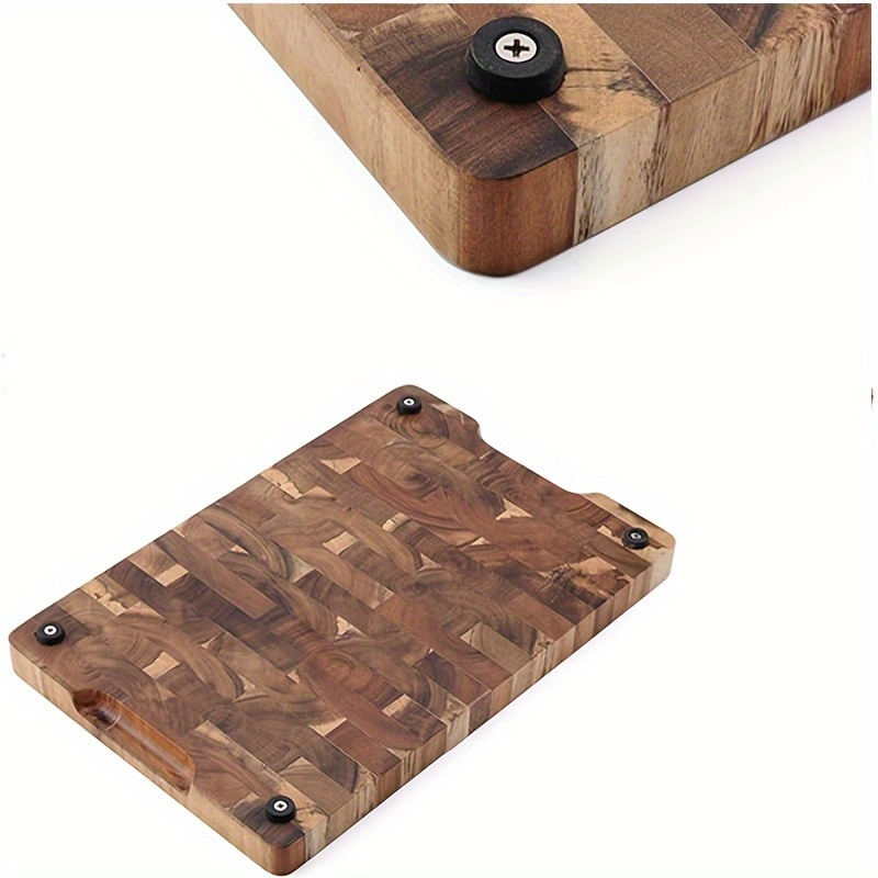 chic small acacia wood cutting board   thick solid wood kitchen   with easy   mold moisture resistant   holidays like christmas thanksgiving details 7