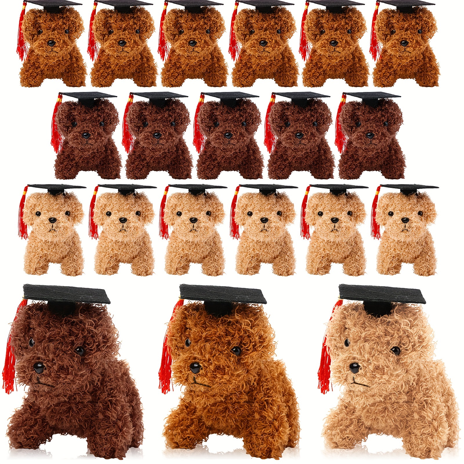 

20 Pcs Graduation Season Dog Plush Bulk Mini Puppy Stuffed Animal With Graduation Hat Graduation Party Favor Gift Goodie Bag Filler Toy For Student Teacher Employee Women (bright Color)