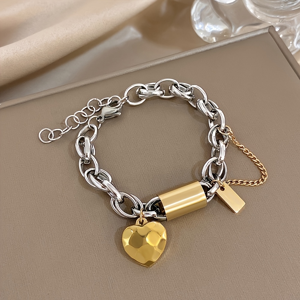 3pc Golden & Silvery Earring and Bangle Set, Romantic