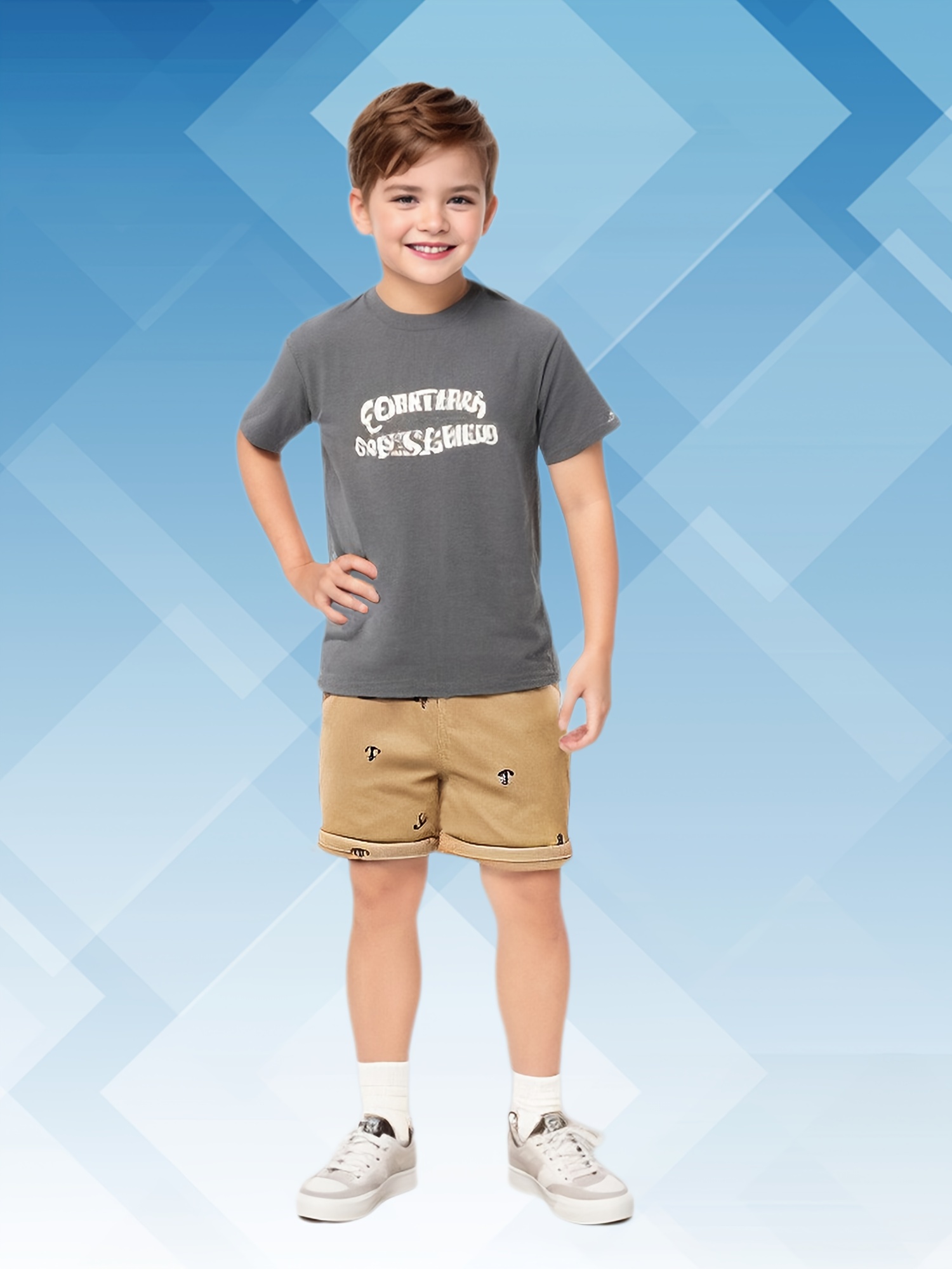 2-Pack de *ones cortos deportivos de algodón para niños pequeños con  bolsillos Diseño de tirar y adorable con estampado de