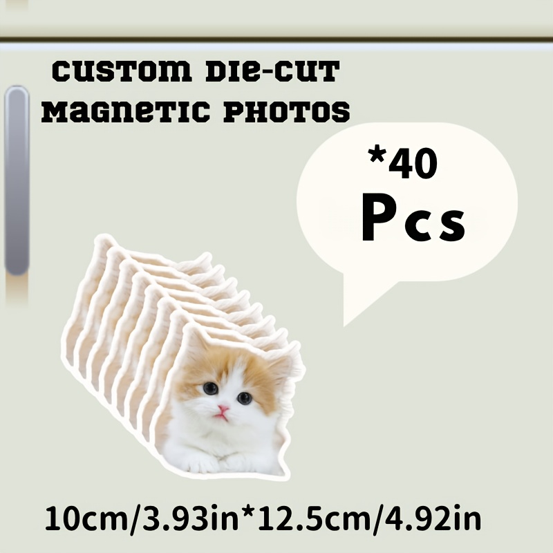 TEMU Customizable Batch Of Stroke-style Photo Fridge Magnets Featuring Unique Cut-out Shapes With White . Supports Customization Of People, Pets, ,