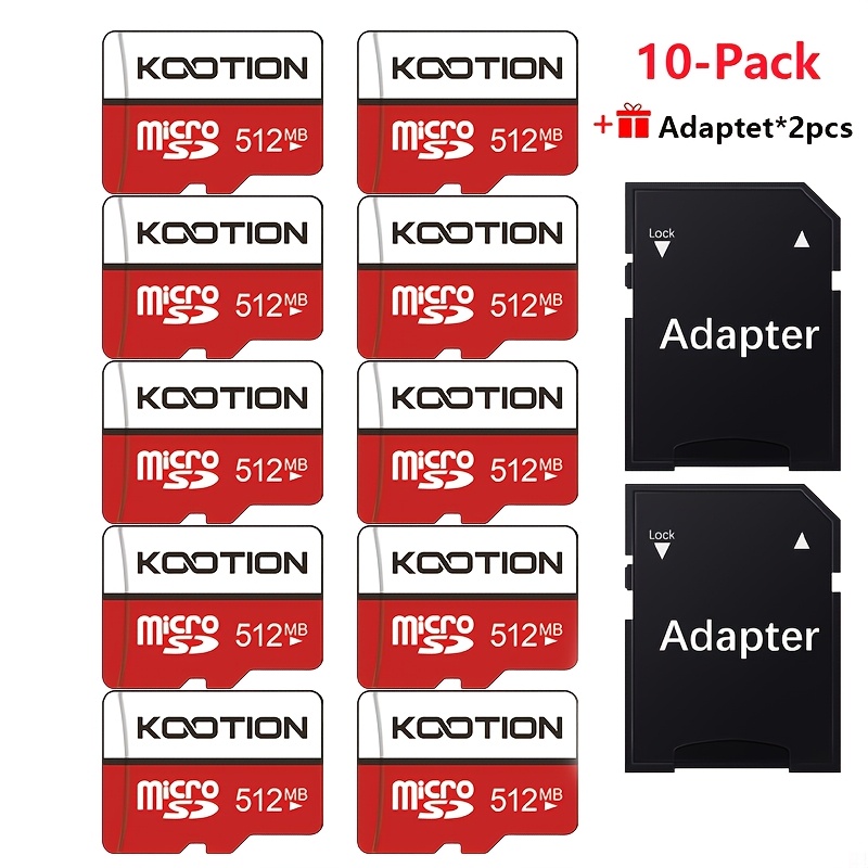 Image of Kootion (not Gb) 10-pack 512mb 256mb 128mb Card, Class 4 Low Capacity Memory Cards For /mp3 Players, Basic Storage & File Transfer (10 Pack, 128/256/512 )