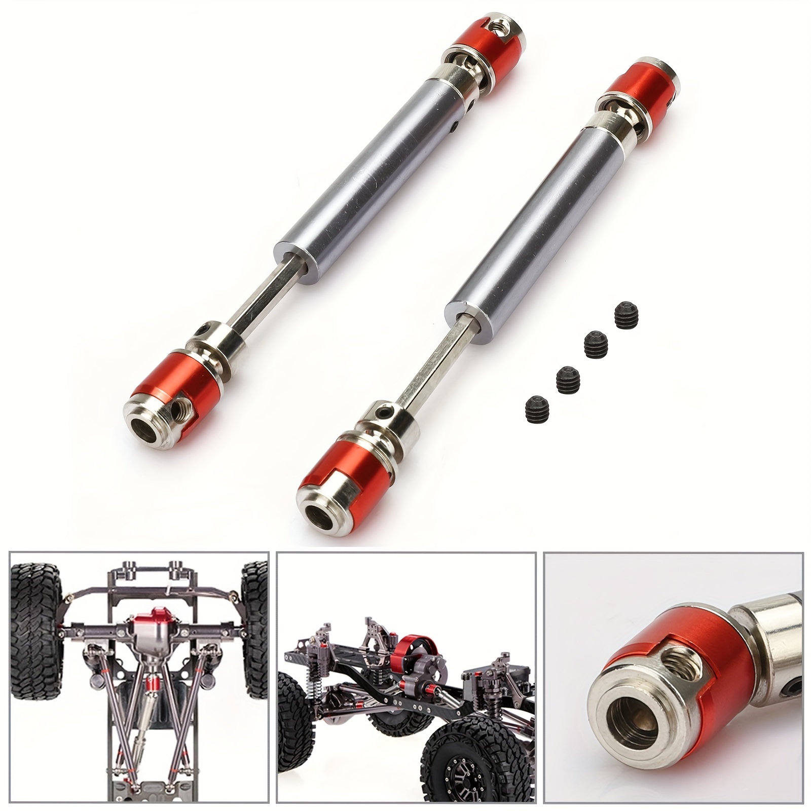 

2pcs Stainless Steel Cvd Drive Shaft Set, For Scx10 Cc01 D90 D110 Rc Crawler Car, Enhanced Performance And Durability