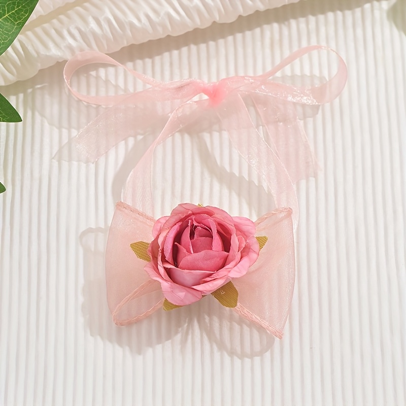 Image of Pryzomir Women' Elegant & Cute Lace Flower Bow Wrist Chain - Soft Fabric Bracelet Suitable For Daily Wear & Parties, Versatile Accessory