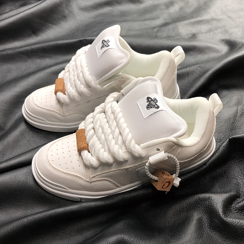 low cut board shoes white thick shoes tongue - Temu South Africa display picture 3