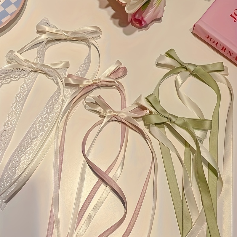 

6pcs/set Elegant Ribbon Bowknot Decorative Hair Clips Vintage Hair Decoration Trendy Hair Barrettes For Women And Girls