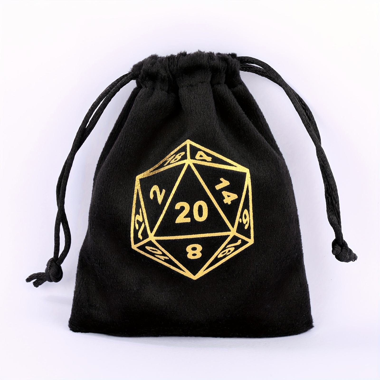 Image of 1pc Black Dice-themed Drawstring Bag, Multifunctional Storage Pouch For Dice, Cards, Jewelry, And Small Items, Soft, Durable, Portable, 10 X 8 Cm/3.94 X 3.15 Inches