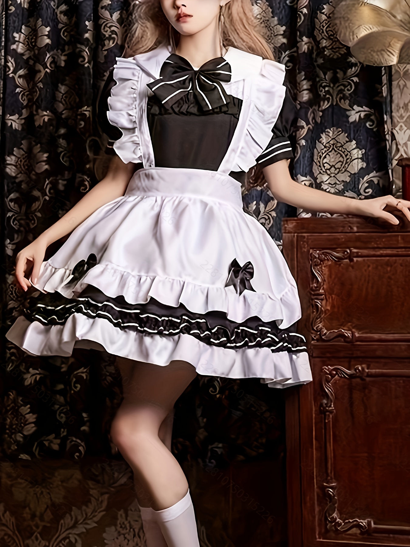 princess polly baby blue dress Polka Dot Puff-Sleeve Cute Homecoming Dress with Beads Black / 4