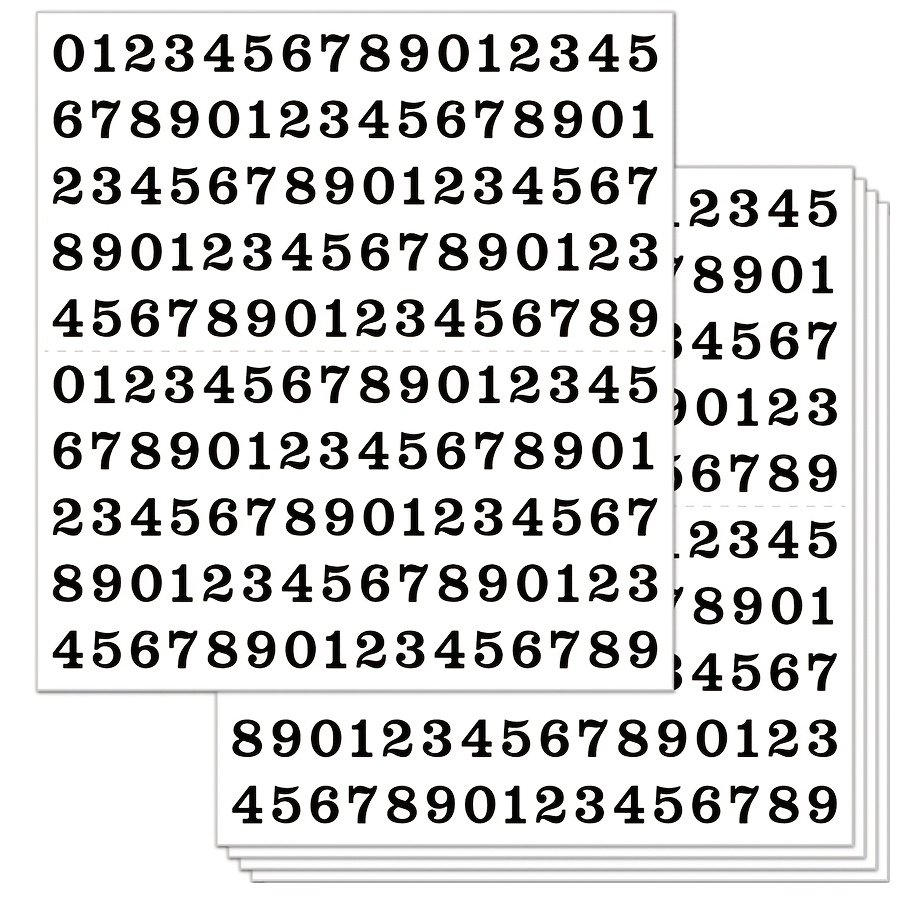 Image of 5-sheet Set Of 0.5 Inch Self-adhesive Vinyl Number Stickers, Small Size,, Suitable For Office, Classroom, And Storage Box Labeling, Numbers 0 To 9
