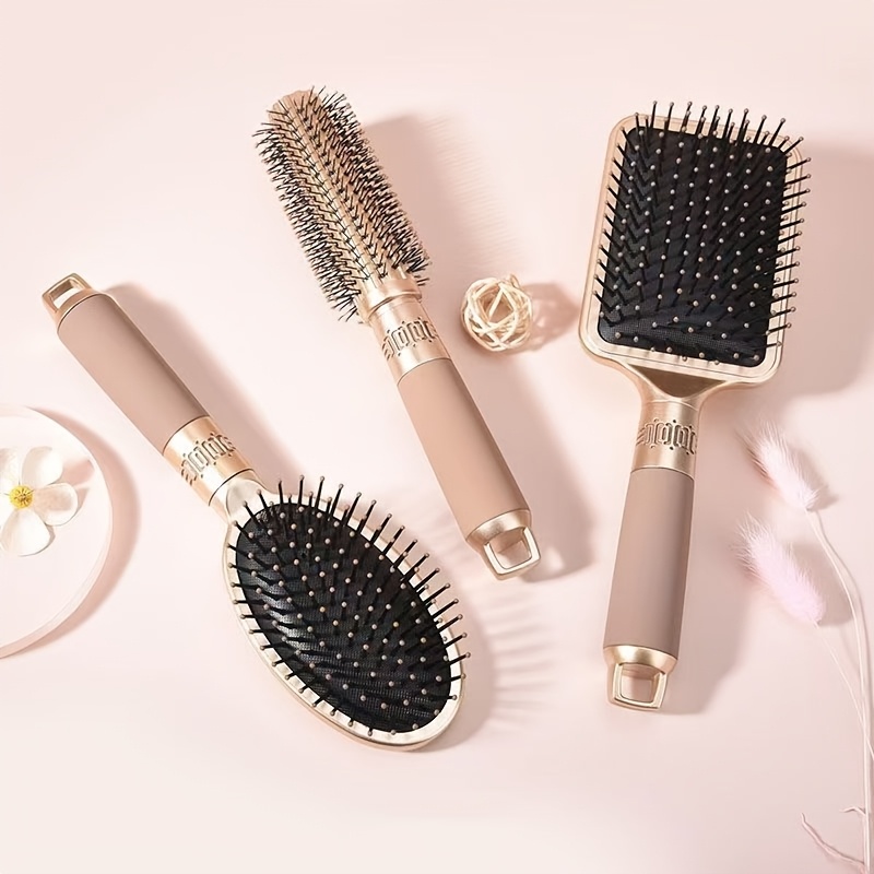 

1pc/2pcs Hair Brush Set For Women - Plastic Bristle Hairbrush For Curly & Straight Styles, Abs Handled Detangling Massage Comb With Airbag For Scalp Massage, Suitable For Long Hair Styling & Smoothing