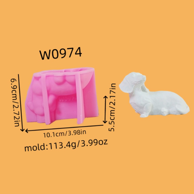 Image of High-quality Dachshund Dog Silicone Mold For Diy Resin, Wax, Plaster & Epoxy Crafts - 3d Sausage Dog Ornament, Candle, Soap Molds - Durable Reusable Irregular Shape Dog-shaped Mold (w0974)