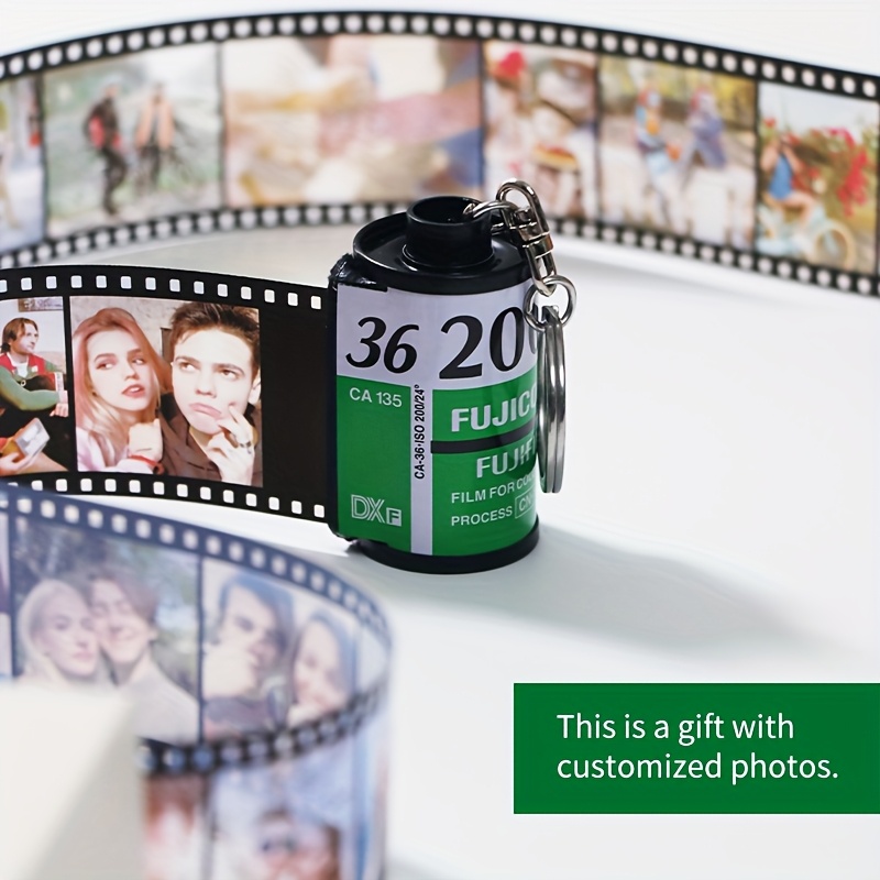 

Custom Photo Gift - Personalized Green Iron Novelty Keepsake For Anniversaries, Birthdays & Parties - Unique Instax Mini 360 Processor Keychain, Birthday Present|vintage Film Design| Keychain