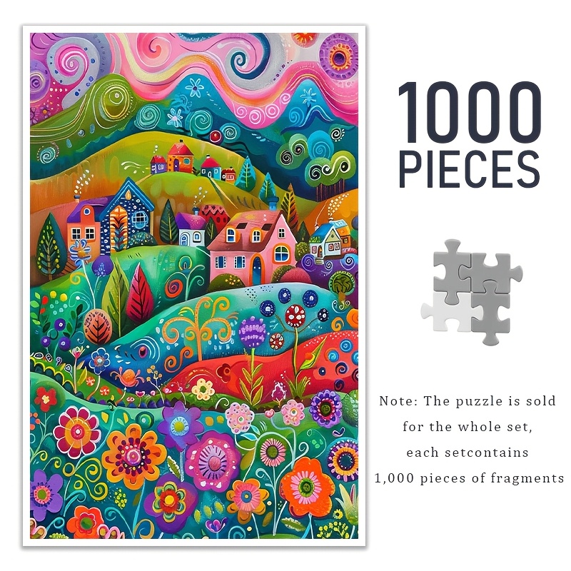 

1000pcs Vibrant Abstract Scene For Adults - 19.7x27.6in, High-quality Paper, & Portable - Diy Art Deco , Ideal Birthday Gift, Adult Puzzle Game| | Puzzle, Decorative Painting