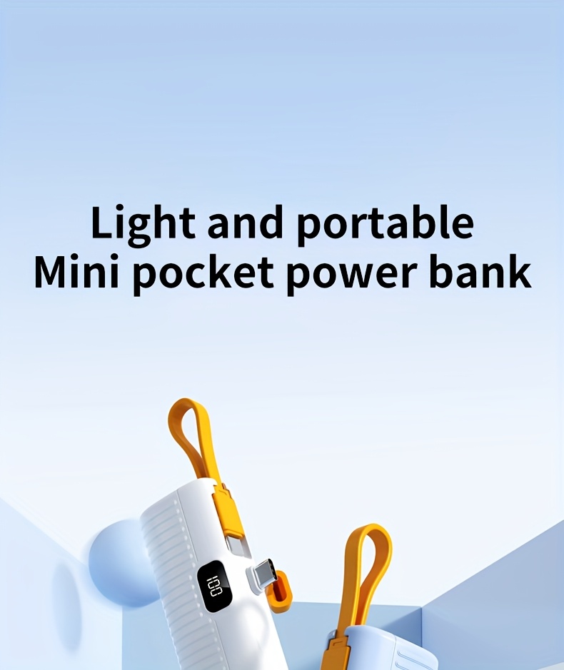 BYGP Mini Chargeur Portable 5000mAh, Batterie Externe Ultra-Compacte de Voyage pour Téléphone Portable, Compatible avec iPhone 15/14/13/12 Pro Max/iPad Pro/pour for Samsung Android etc., Banque d'Alimentation de Poche d'Urgence, Batterie de Secours Mobile USB, Cadeau