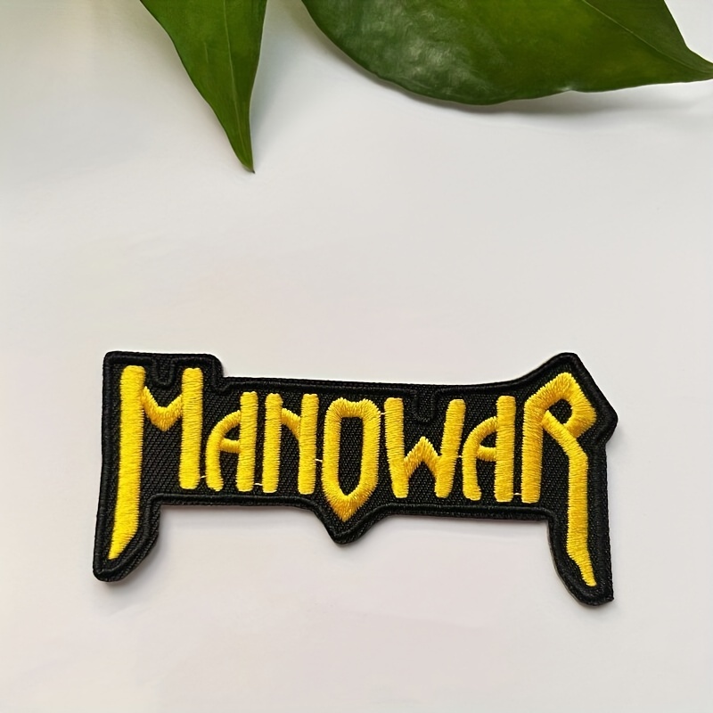 Embroidered Patch Featuring The '' Band Logo From 1pc Trend, Designed In Yellow And Black For Ironing Or Sewing Jackets, T-shirts, Or Hats As A Stylish Decoration