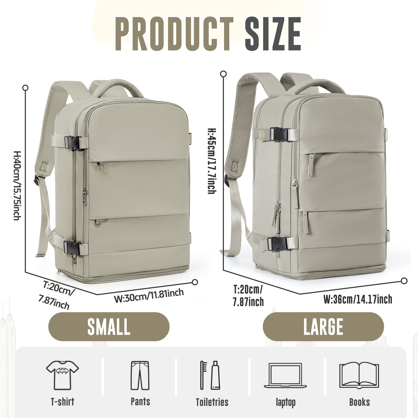 24l large capacity travel backpack 40 30 20cm carry cabin - Temu