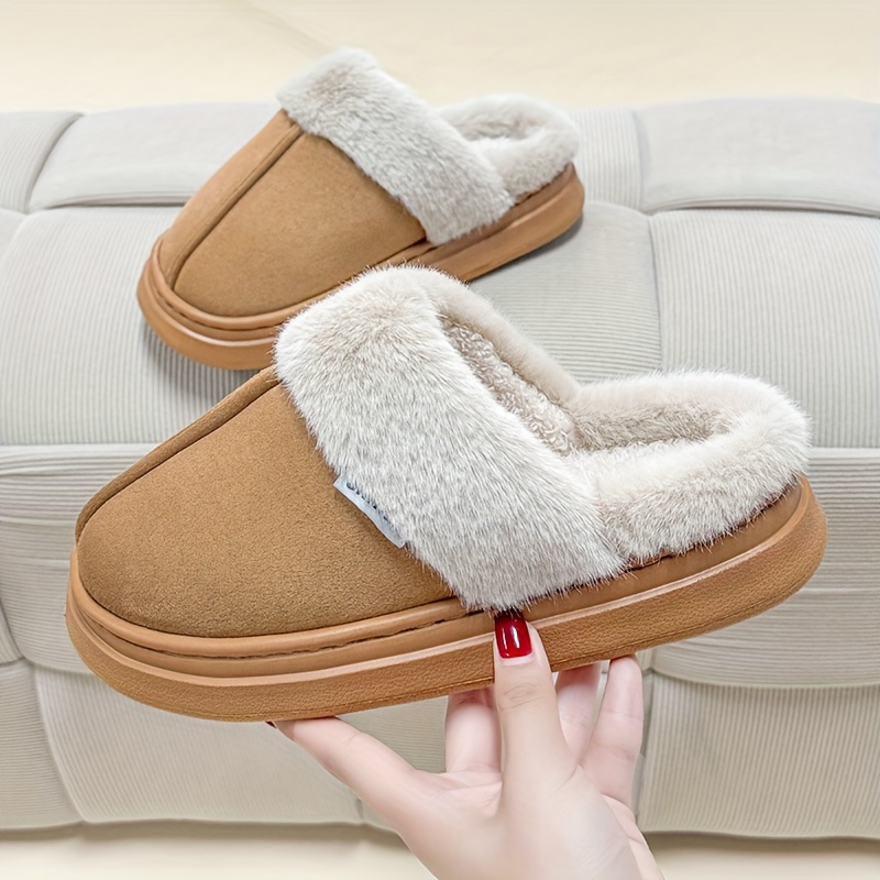 

Women's Elegant Indoor Slippers, House Shoes, Non-slip Outdoor Casual Slippers, Winter, Fabric Upper, Fabric Lining, Tpr Sole, Washable Or