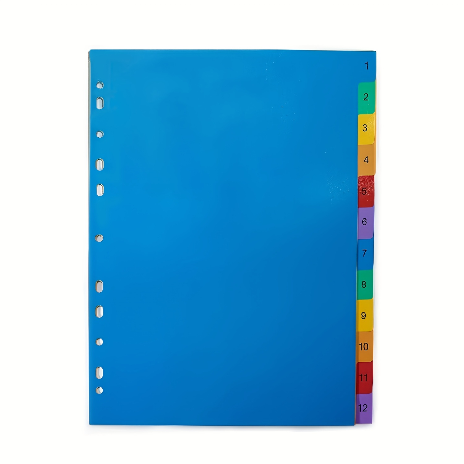 

12pcs A4 Plastic Binder Dividers With Labels - , Perforated Page Separators For 3-ring Binders, Ideal For School & Office Organization, Binder Accessories | Dividers | Plastic