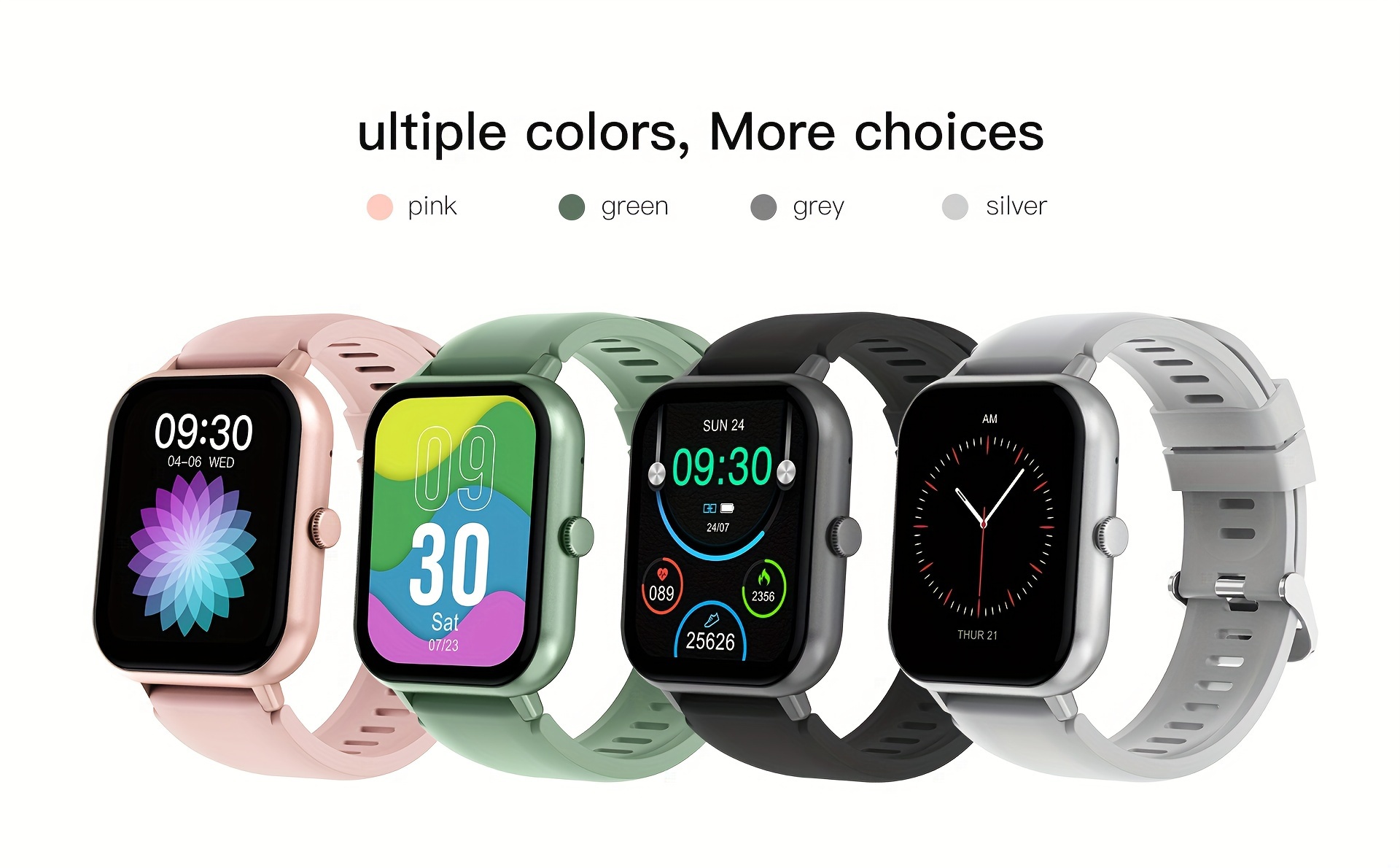 Smartwatch With 4.65cm Full Touch Screen, Text & Call Functions, 100+ Sports Modes, Pedometer, Calorie Counter, Compatible With Android & IOS
