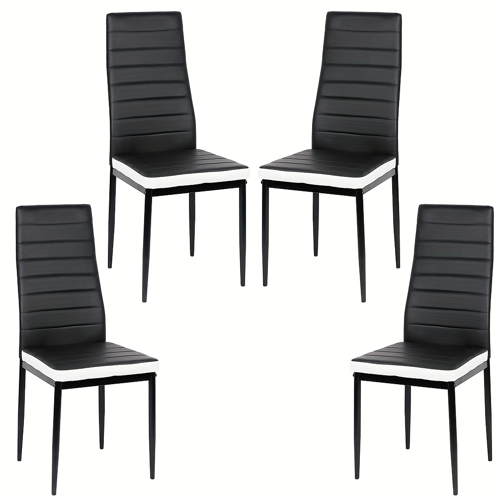 TEMU Sillas de Comedor, Juego de 4, Sillas de Comedor en Piel Sintética con Patas de Metal, Elegantes Sillas para Cocina y Comedor, y