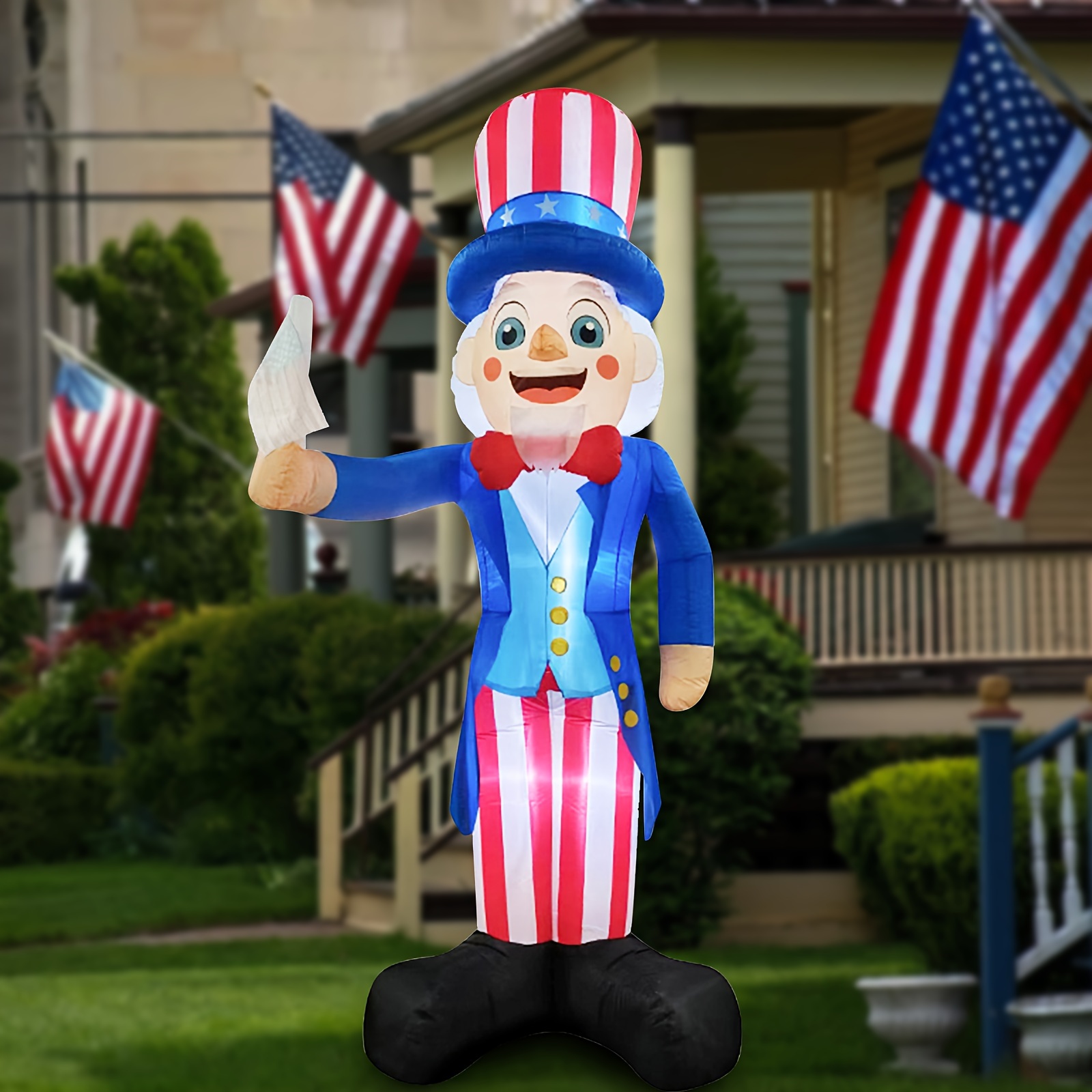 

Inflatable Lighted Standing Patriotic Outdoor Decor Outdoor Decoration With Built-in Led Lights