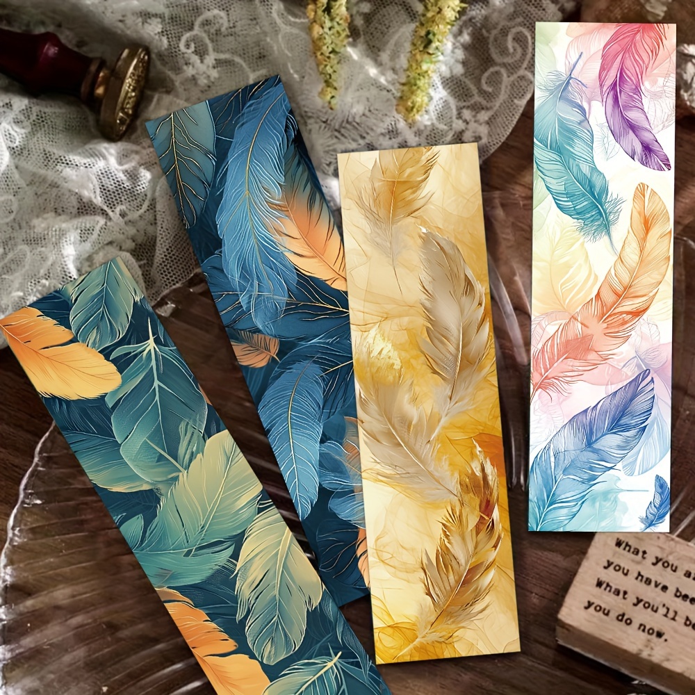 

30pcs Niche Retro Feather Bookmark Retro Style Personality Simple Creative Exquisite Sticky Note Bookmark